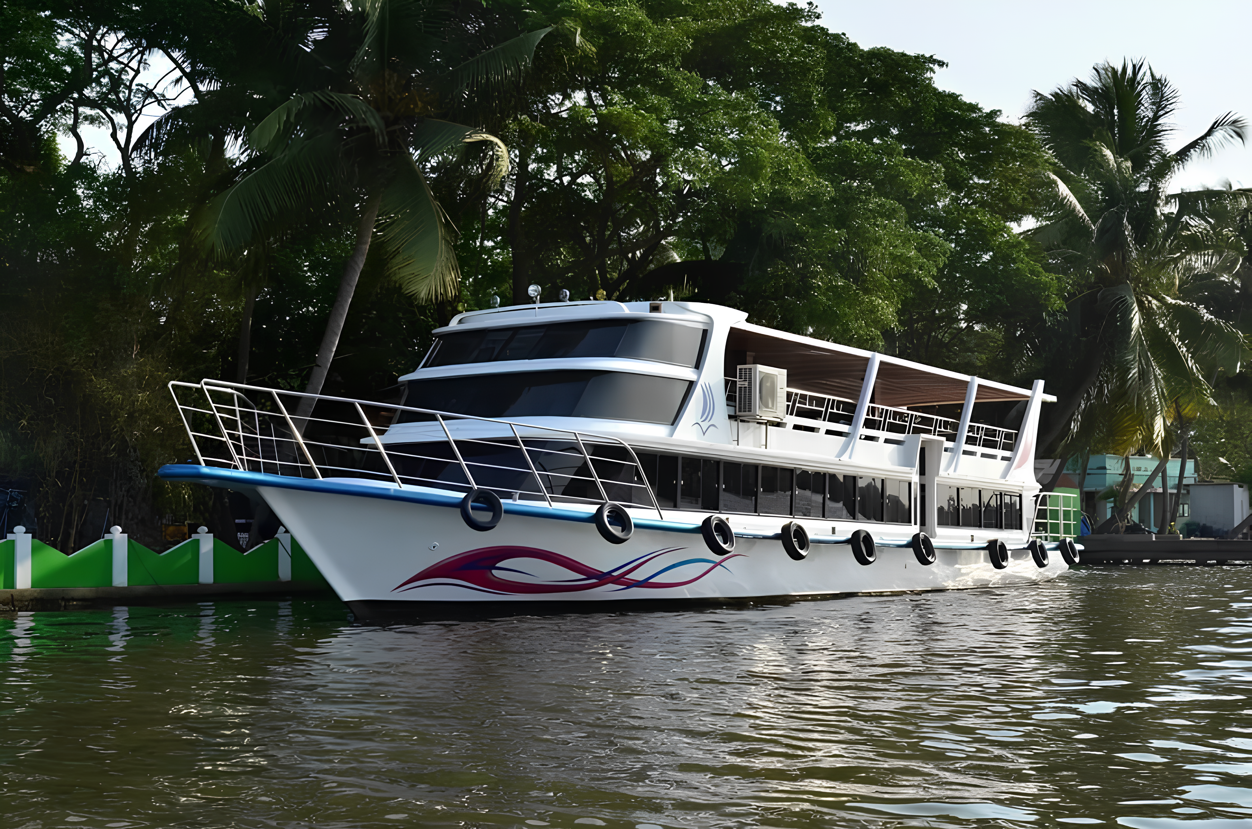 A traditional Kettuvallam on the Kerala backwaters